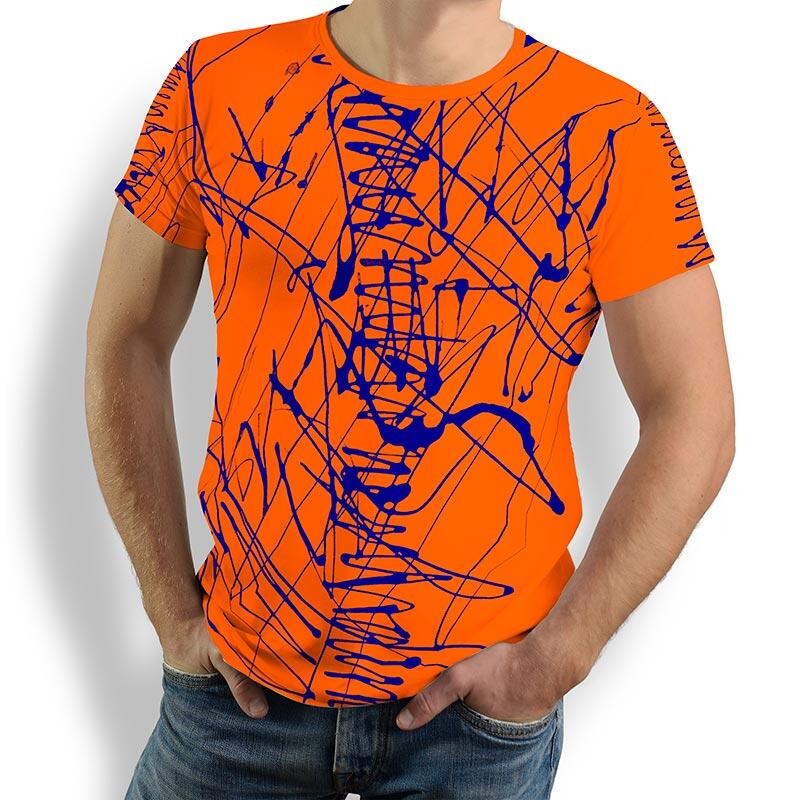 ausgefallene T-Shirts für Männer - DENADA ORANGE - 100 % Baumwolle - GERMENS artfashion - Größen S bis 5XL