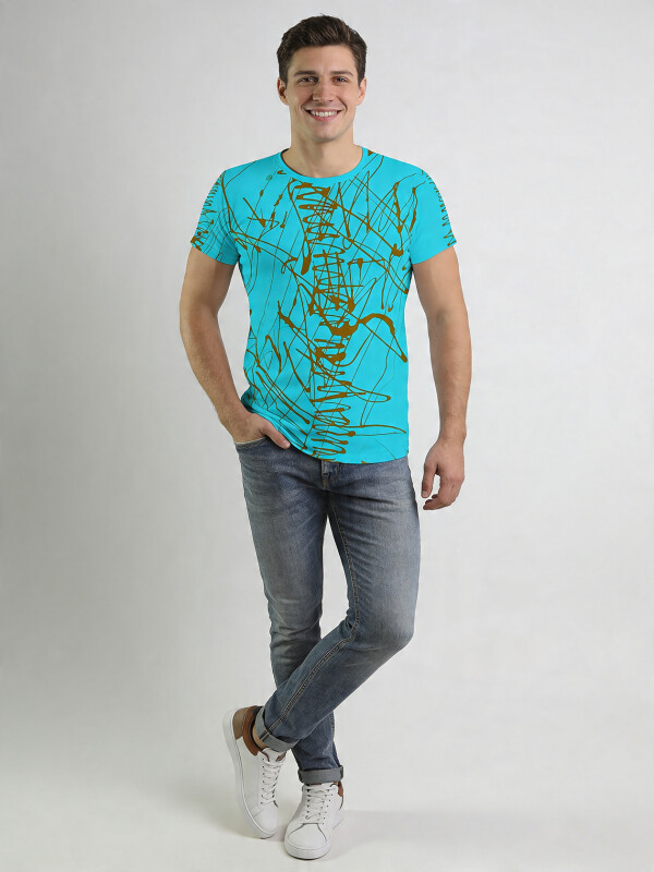 ausgefallene T-Shirts für Männer - TShirt Rundhals - 100 % Baumwolle - GERMENS - 100 % Baumwolle - GERMENS artfashion - Größe M