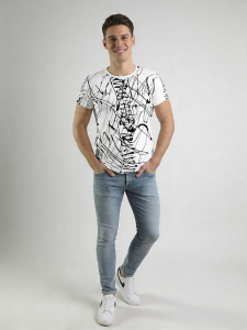 ausgefallene T-Shirts für Männer - DENADA WHITE - 100 % Baumwolle - GERMENS artfashion - Größe XXL