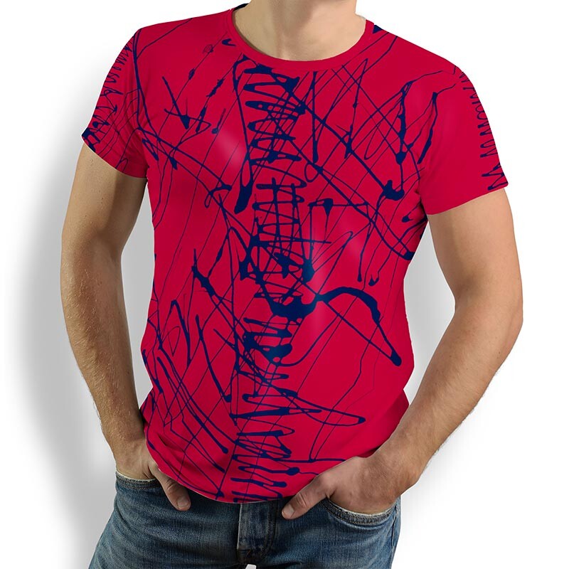 ausgefallene T-Shirts für Männer - DENADA RED - 100 % Baumwolle - GERMENS artfashion - Größen S bis 5XL