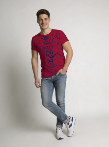 ausgefallene T-Shirts für Männer - DENADA RED - 100 % Baumwolle - GERMENS artfashion - Größe 3XL