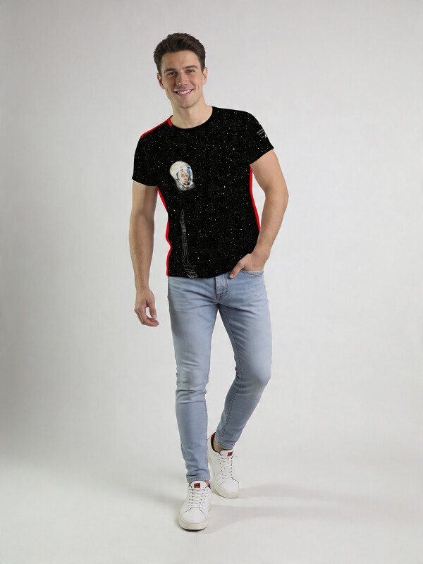 ausgefallene T-Shirts für Männer - JURI GAGARIN - 100 % Baumwolle - GERMENS artfashion - Größe L