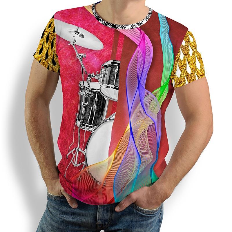 ausgefallene T-Shirts für Männer - RHYTHM OF LIFE - 100 % Baumwolle - GERMENS artfashion - Größen S bis 5XL