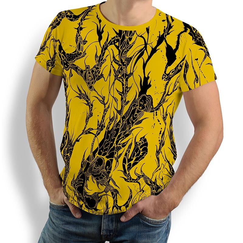 ausgefallene T-Shirts für Männer - DORNENPRINZ GOLD - 100 % Baumwolle - GERMENS artfashion - Größen S bis 5XL