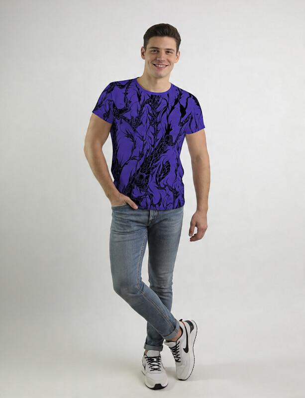 Unique T-shirts for men - DORNENPRINZ INDIGO - 100% cotton - GERMENS artfashion - Sizes S to 5XL