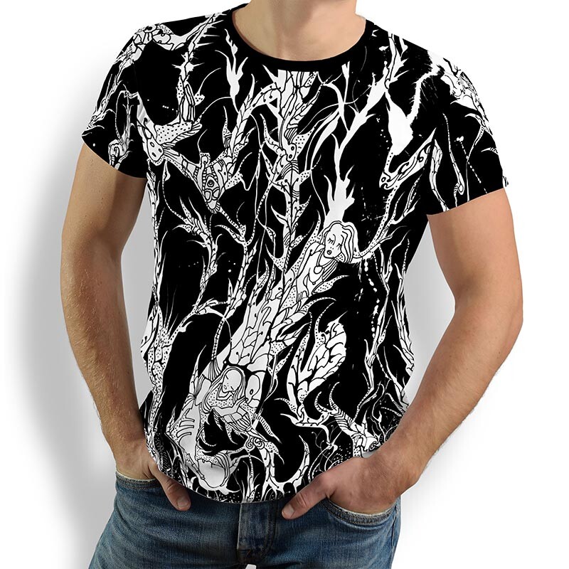 ausgefallene T-Shirts für Männer - DORNENPRINZ TINTE - 100 % Baumwolle - GERMENS artfashion - Größen S bis 5XL
