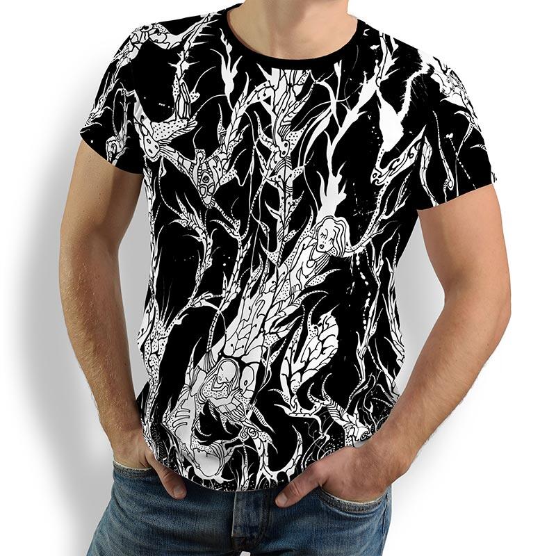 Unique T-shirts for men - DORNENPRINZ TINTE - 100% cotton - GERMENS artfashion - Sizes S to 5XL