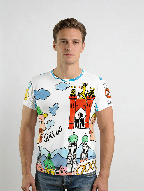 Unique T-shirts for men - WIESNGAUDI - 100% cotton - GERMENS artfashion - Sizes S to 5XL