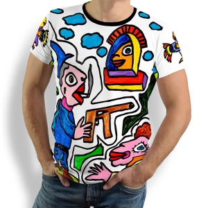 ausgefallene T-Shirts für Männer - BANKÜBERFALL - 100 % Baumwolle - GERMENS artfashion - Größen S bis 5XL