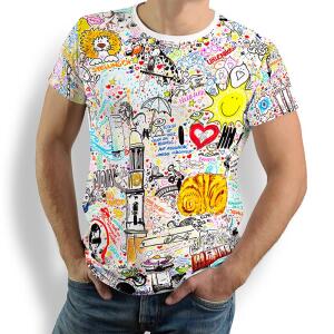 I LOVE HAMBURG - Herren T-Shirt Rundhals - 100 %...