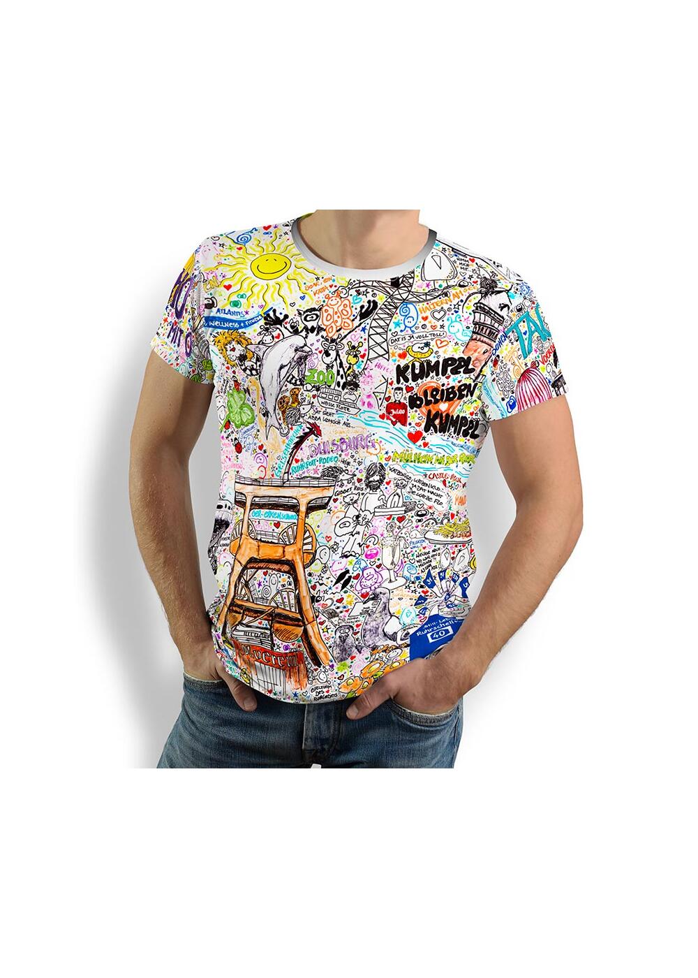 I LOVE HAMBURG - Herren T-Shirt Rundhals - 100 %...