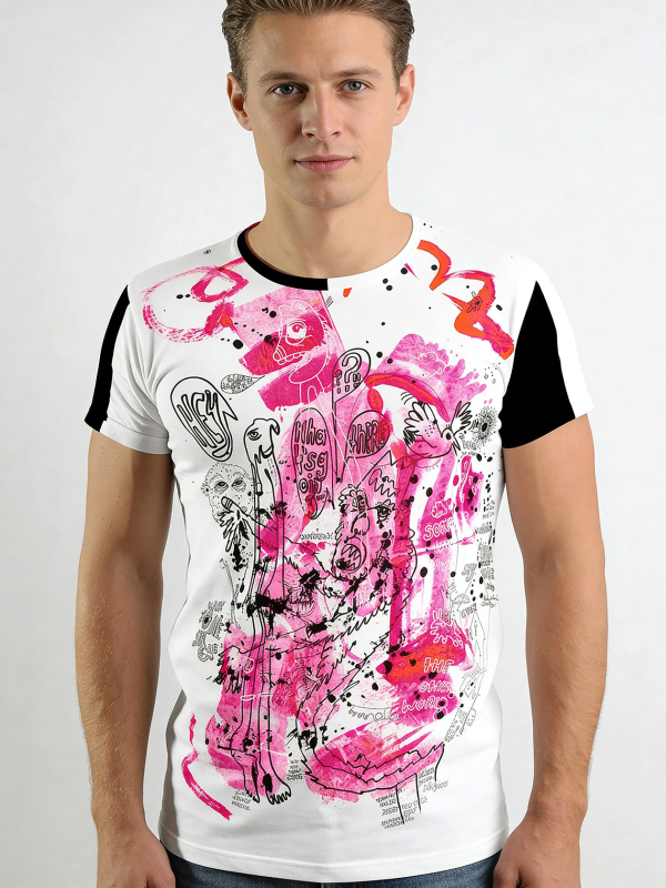 Unique T-shirts for men - THE MONSTER AND THE FRAGILE BOY - 100% cotton - GERMENS artfashion - Sizes S to 5XL