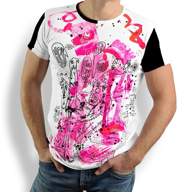 Unique T-shirts for men - THE MONSTER AND THE FRAGILE BOY - 100% cotton - GERMENS artfashion - Sizes S to 5XL