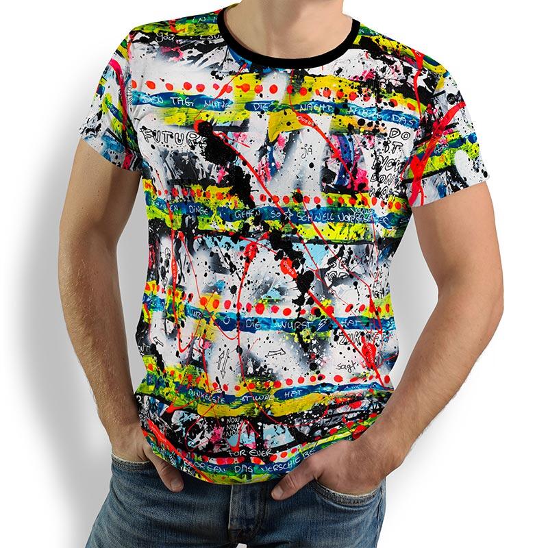ausgefallene T-Shirts für Männer - DREI LEBENSWEGE - 100 % Baumwolle - GERMENS artfashion - Größe XXL