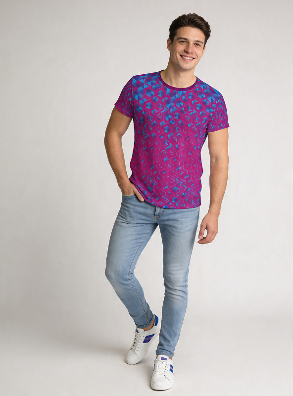 T Shirt Herren HEXAGON AMETHYST von GERMENS