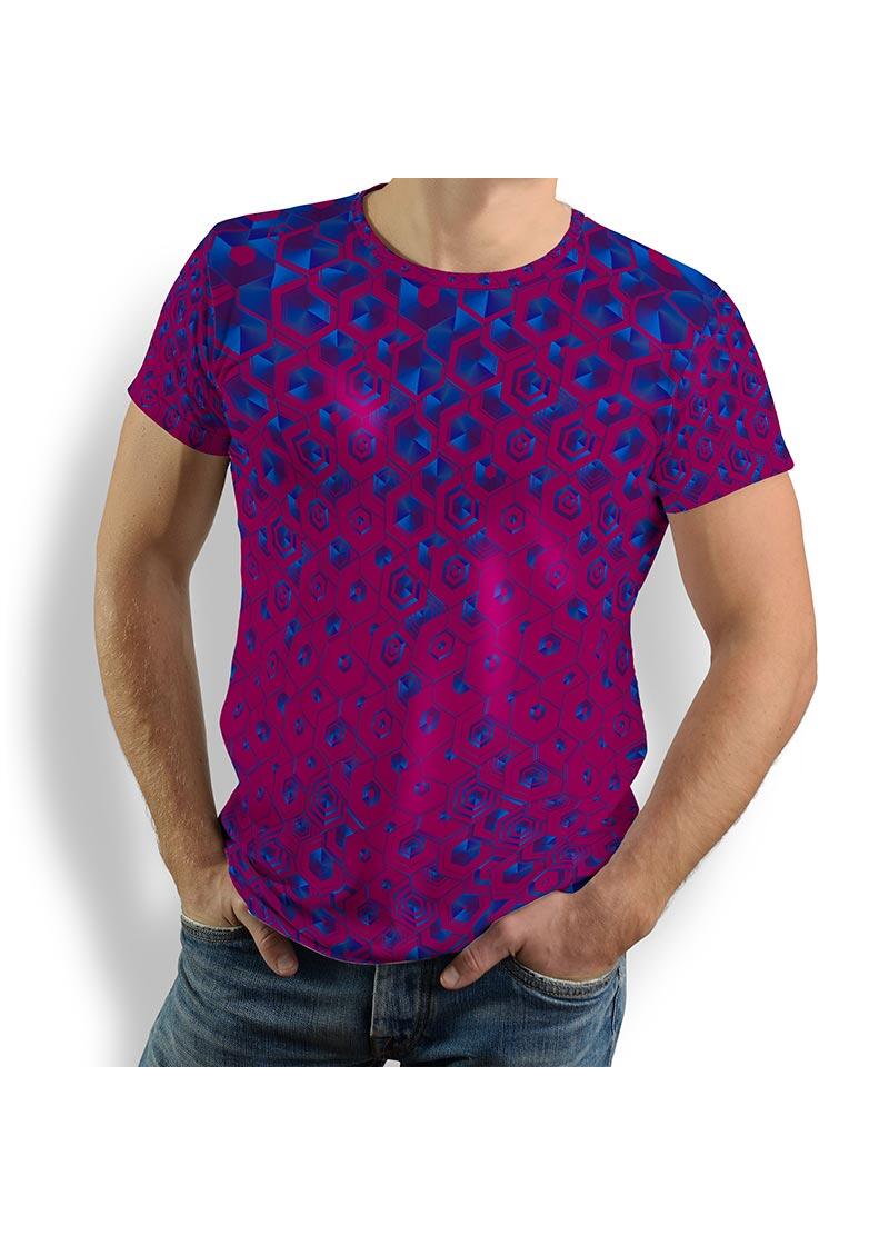 HEXAGON AMETHYST - Herren T-Shirt Rundhals - 100 % Baumwolle - GERMENS