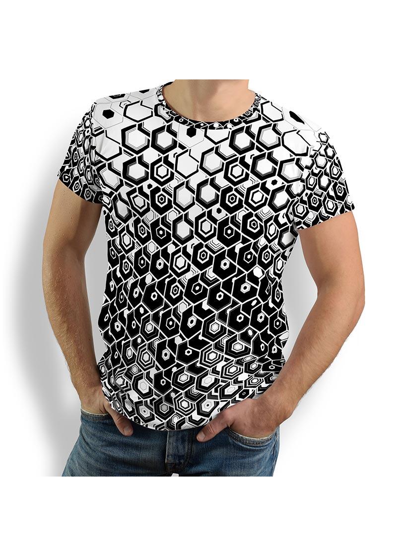 HEXAGON ONYX - Herren T-Shirt Rundhals - 100 % Baumwolle - GERMENS