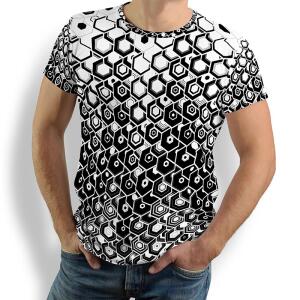 HEXAGON ONYX - Herren T-Shirt Rundhals - 100 % Baumwolle...