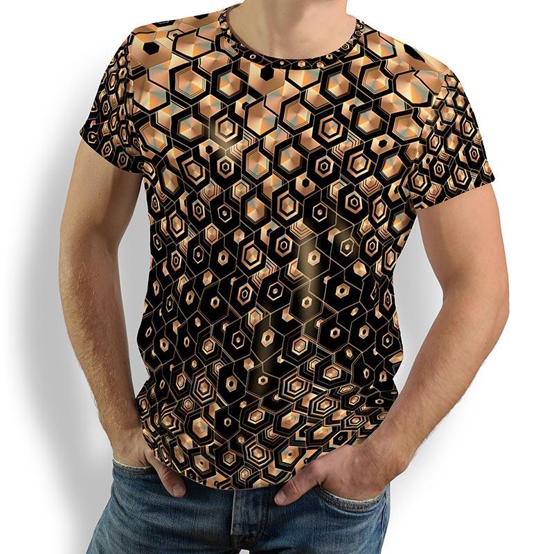 ausgefallene T-Shirts für Männer - T-Shirt Rundhals - 100 % Baumwolle - GERMENS - 100 % Baumwolle - GERMENS artfashion - Größen S bis 5XL