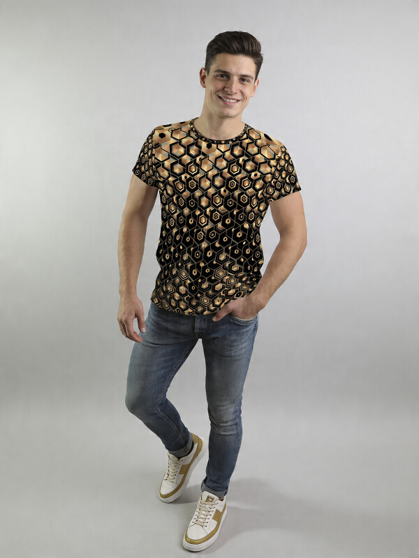 ausgefallene T-Shirts für Männer - T-Shirt Rundhals - 100 % Baumwolle - GERMENS - 100 % Baumwolle - GERMENS artfashion - Größe 3XL