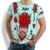 FLASH - Light blue T Shirt with devil - 100 % cotton - GERMENS artfashion - 8 sizes S-5XL