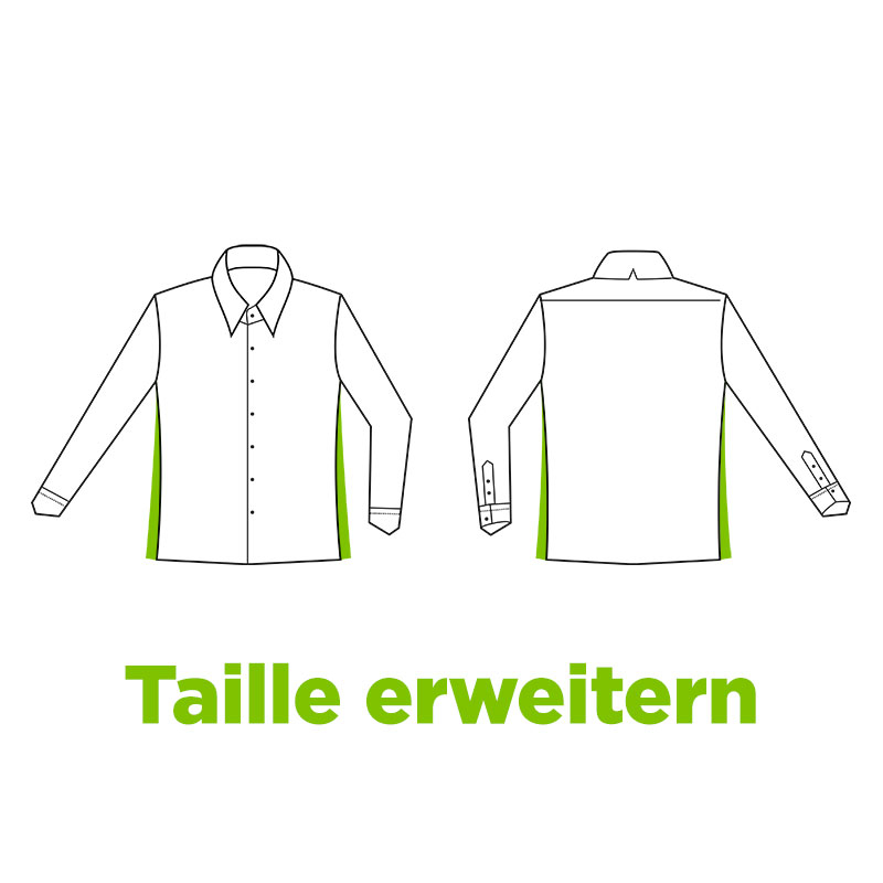 Waist expansion 3 cm per side – blouses, Long sleeve Button-up shirts and T-shirts