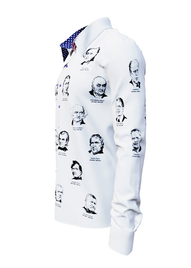 PRESIDENTS OF THE USA - Weies Hemd mit 45 Prsidentenportrts - GERMENS