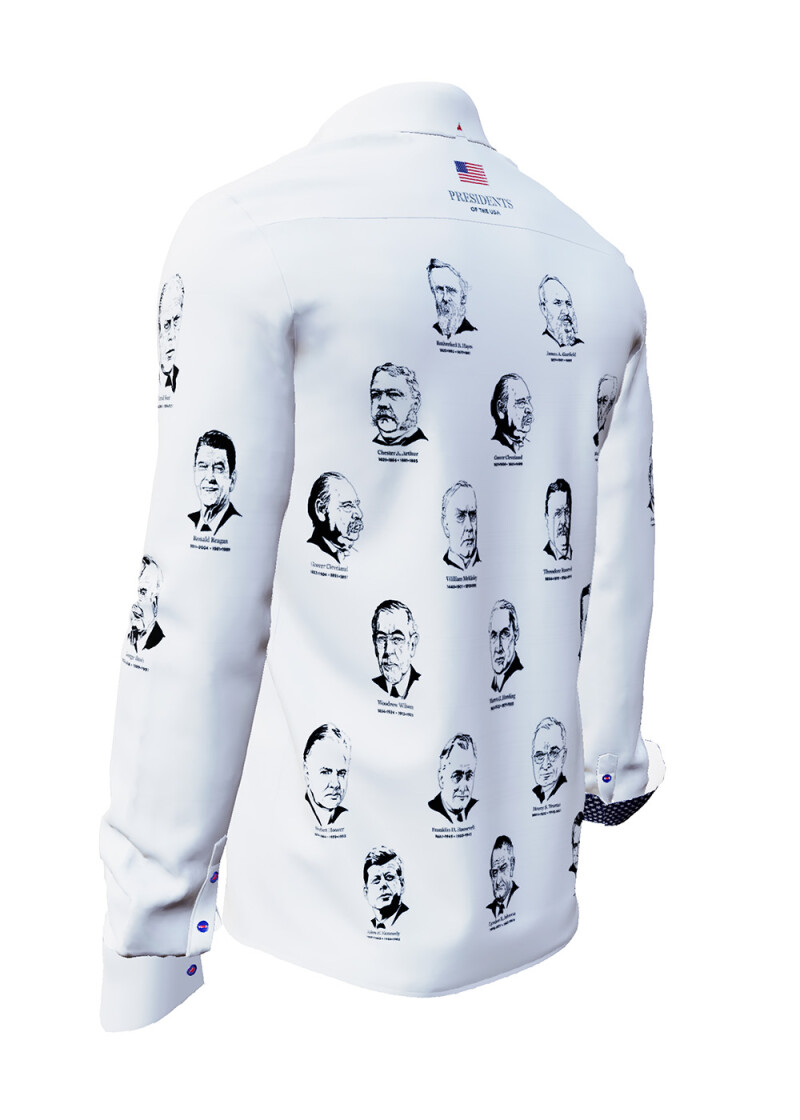 PRESIDENTS OF THE USA - Weies Hemd mit 45 Prsidentenportrts - GERMENS