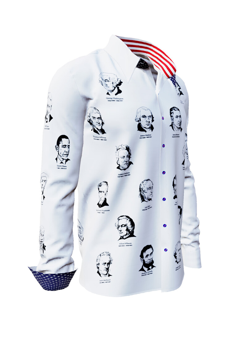 PRESIDENTS OF THE USA - Weies Hemd mit 45 Prsidentenportrts - GERMENS