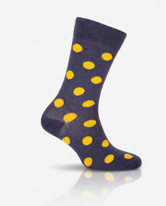 YELLOW DOTS - dotted blue and yellow socks - Unisex