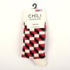 RED WHITE BLACK RHOMBUS - Bunte Socken - Unisex