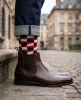 RED GRID - colorful socks - Unisex