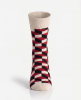 RED GRID - Colorful socks - Unisex Size 41-45