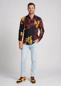 Entdecke bunte Hemden Herren EMBER WHISKY - 100 % Baumwolle