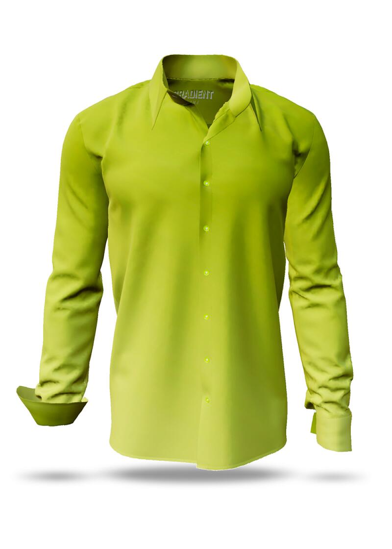 Entdecke bunte Hemden Herren GRADIENT LIME - 100 % BW