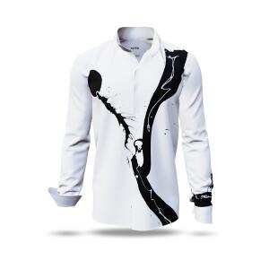 HARA - Black and white long sleeve shirt - GERMENS...