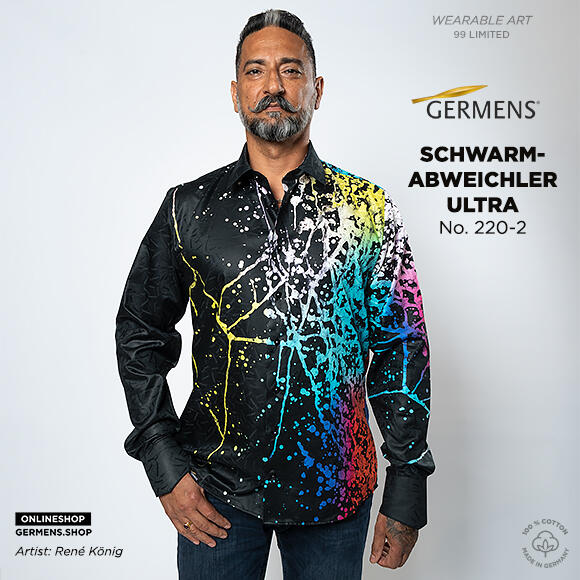 SCHWARMABWEICHLER ULTRA - Black colorful long sleeve shirt - GERMENS artfashion - Unique long sleeve shirt designed by artists - Made in Germany