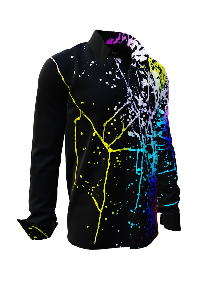 SCHWARMABWEICHLER ULTRA - Black colorful long sleeve shirt - GERMENS artfashion - Unique long sleeve shirt designed by artists - Made in Germany