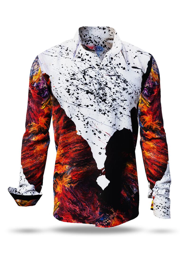 FIRE & ICE - Colorful long sleeve shirt - GERMENS artfashion - Unusual long sleeve shirt in 10 sizes - Made in Germany