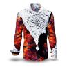 FIRE & ICE - Mehrfarbiges Langarmhemd - GERMENS artfashion - Außergewöhnliches Baumwollhemd in 10 Größen - Made in Germany