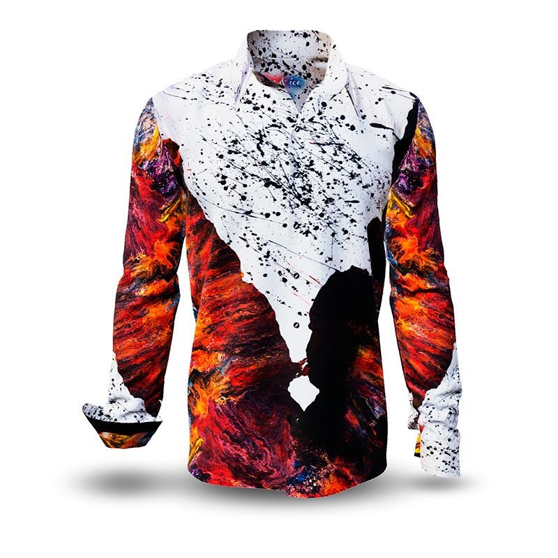FIRE & ICE - Mehrfarbiges Langarmhemd - GERMENS artfashion - Außergewöhnliches Baumwollhemd in 10 Größen - Made in Germany