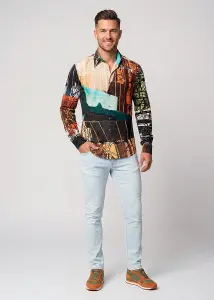 Discover colorful button up shirts for men NEW YORK...