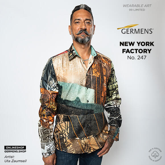 NEW YORK FACTORY - Erdfarbenes Langarmhemd - GERMENS artfashion - Besonderes Männerhemd in geringer Limitierung - Made in Germany