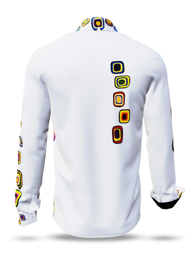 SUMMER RAIN - White colorful long sleeve shirt - GERMENS artfashion - Special long sleeve shirt in small limitation - Made in Germany