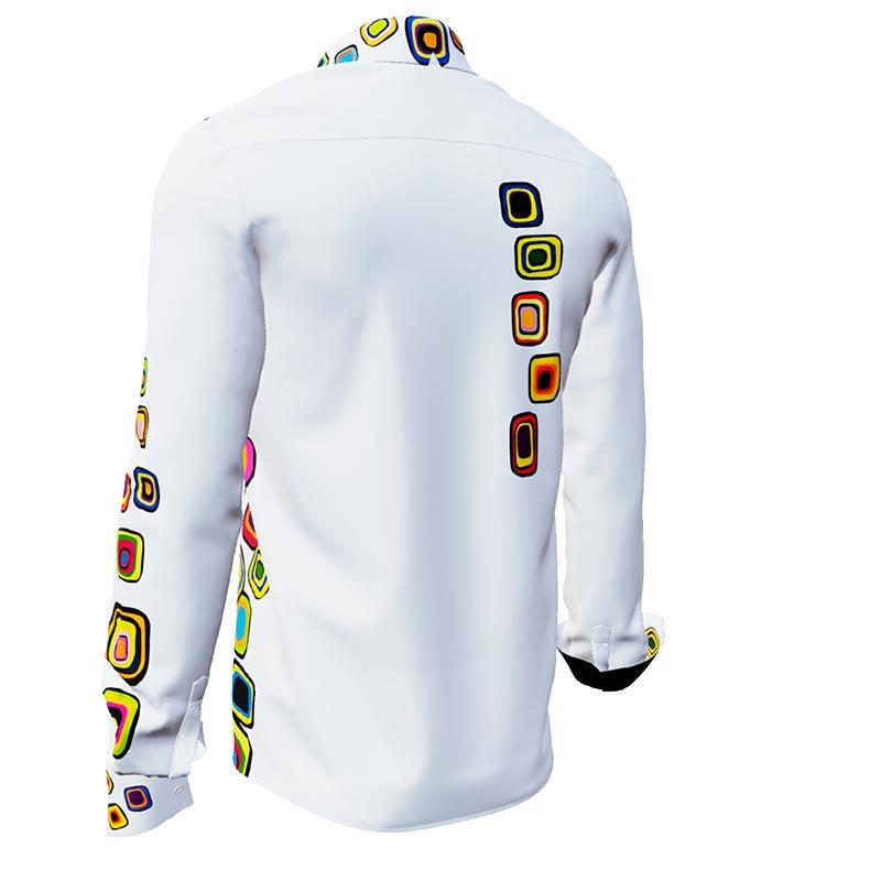 SUMMER RAIN - White colorful long sleeve shirt - GERMENS artfashion - Unique long sleeve shirt designed by artists - Made in Germany