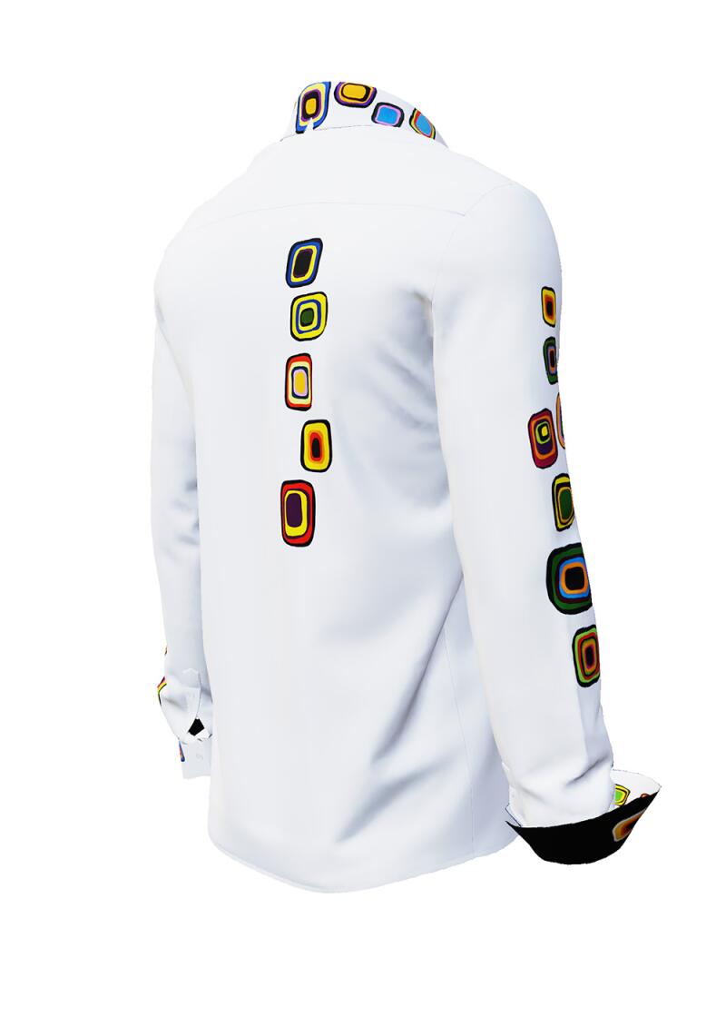SUMMER RAIN - White colorful long sleeve shirt - GERMENS