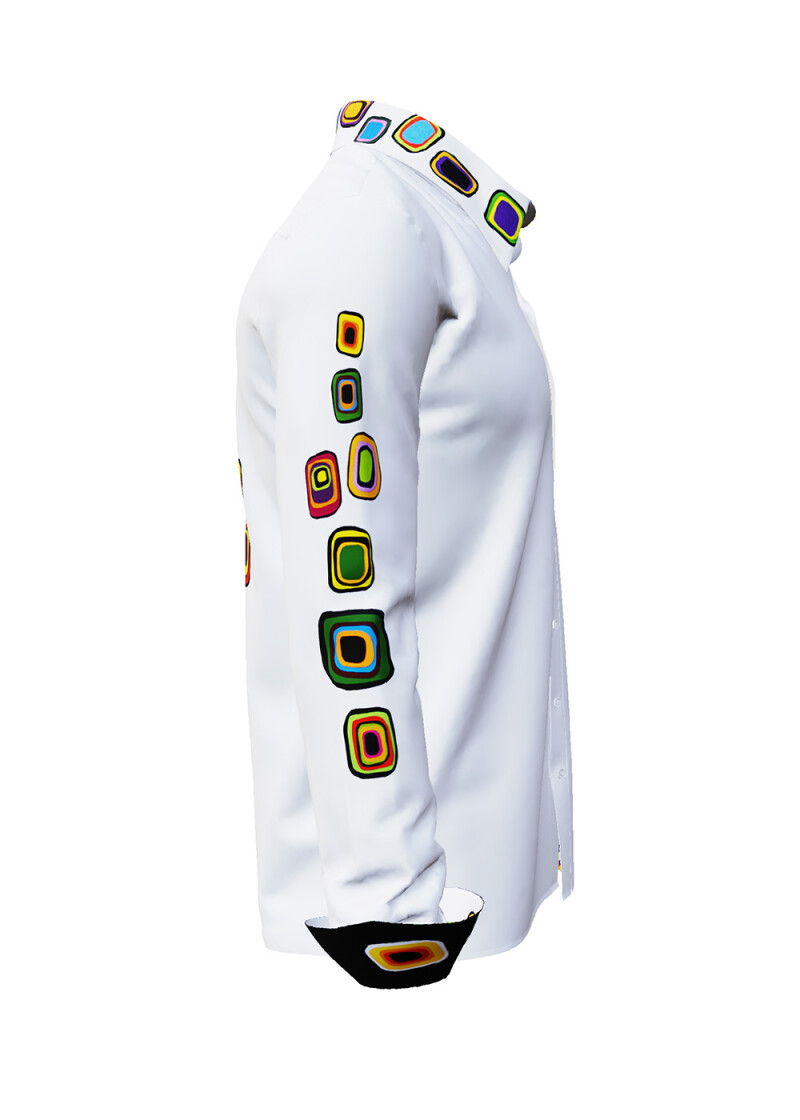 SUMMER RAIN - White colorful long sleeve shirt - GERMENS