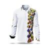 SUMMER RAIN - White colorful long sleeve shirt - GERMENS artfashion - Unusual long sleeve shirt in 10 sizes - Made in Germany