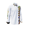 SUMMER RAIN - White colorful long sleeve shirt - GERMENS artfashion - Unique long sleeve shirt designed by artists - Made in Germany