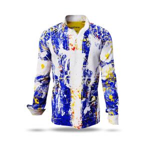 NOTIBANA - Blue white yellow long sleeve shirt - GERMENS...